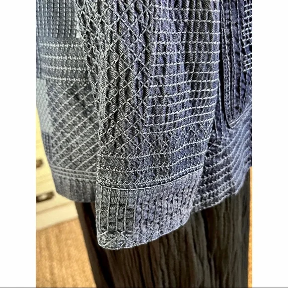 Johnny Was Thora Trapunto Embroidered Denim Jacket S - Picture 9 of 14